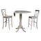International Concepts Round 42 in Rd Pedestal Bar Height Table, 2 Bar Height Stools, Washed Gray Taupe, 42 W, 42 L, Wood K09-42DPT-S6133-2 - alternate 6